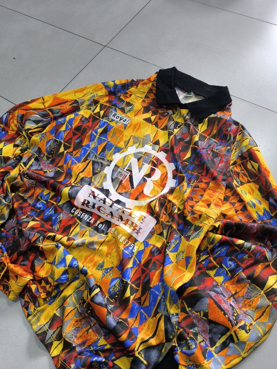 Polo LongSleeve Leggera Printed Geometrical Shape - Maglia da portiere Vintage Royal (XL)