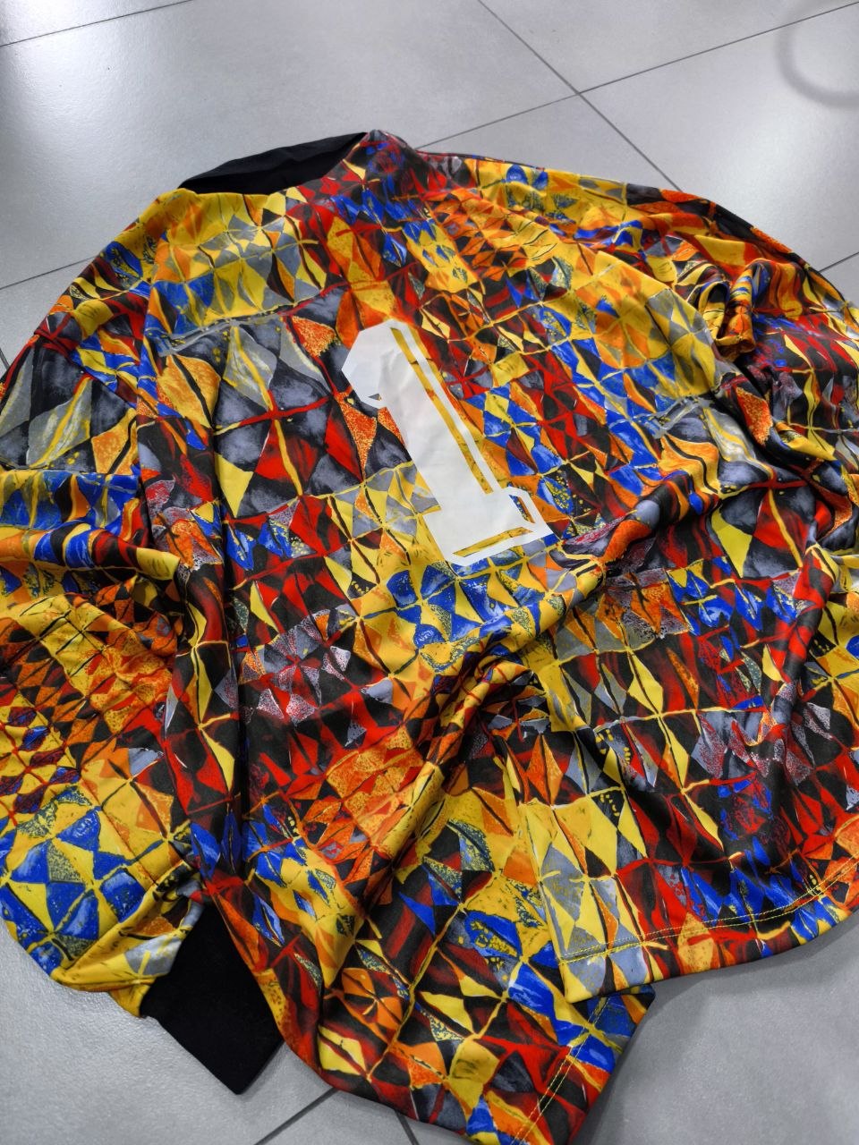 Polo LongSleeve Leggera Printed Geometrical Shape - Maglia da portiere Vintage Royal (XL)
