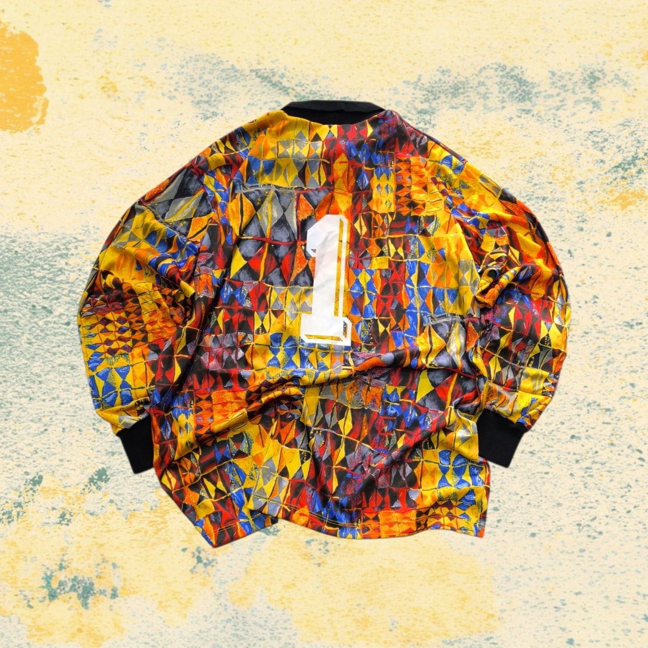 Polo LongSleeve Leggera Printed Geometrical Shape - Maglia da portiere Vintage Royal (XL)