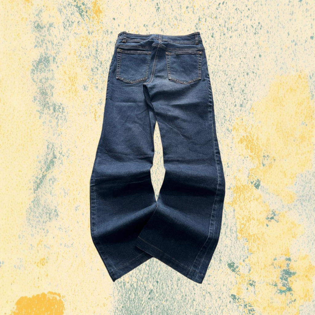Denim Jeans Bootcut Simple Flared Blu Jeans (XXS)