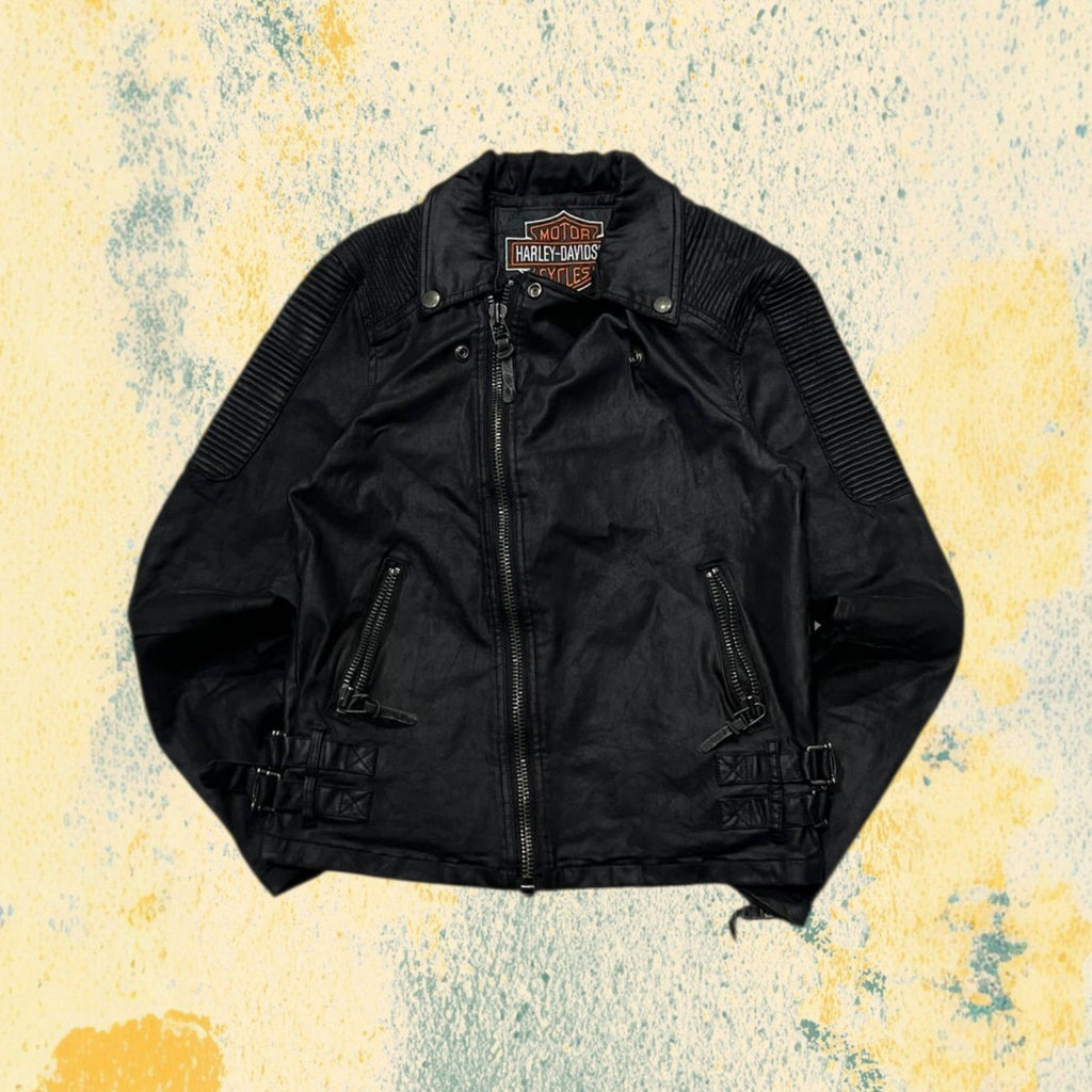 Harley-Davidson Leather Jacket - Vintage Y2K Biker Moto - Size (S) da Donna