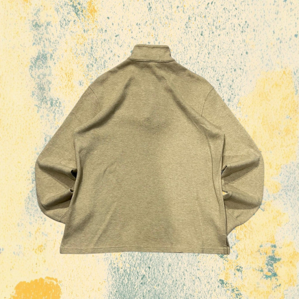 Ralph Lauren 1/4 Zip Sweater - Maglione Ralph Lauren Mezza Zip Dolcevita Beige (M)