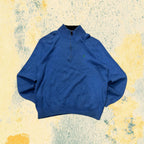 Ralph Lauren 1/4 Zip Sweater - Maglione Ralph Lauren Mezza Zip Dolcevita Blu (M)