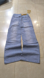 Denim Jeans Light Blue Super Baggy Fit Flare Bootcut Low Waist Particular Vintage Y2K