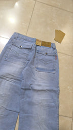 Denim Jeans Light Blue Super Baggy Fit Flare Bootcut Low Waist Particular Vintage Y2K