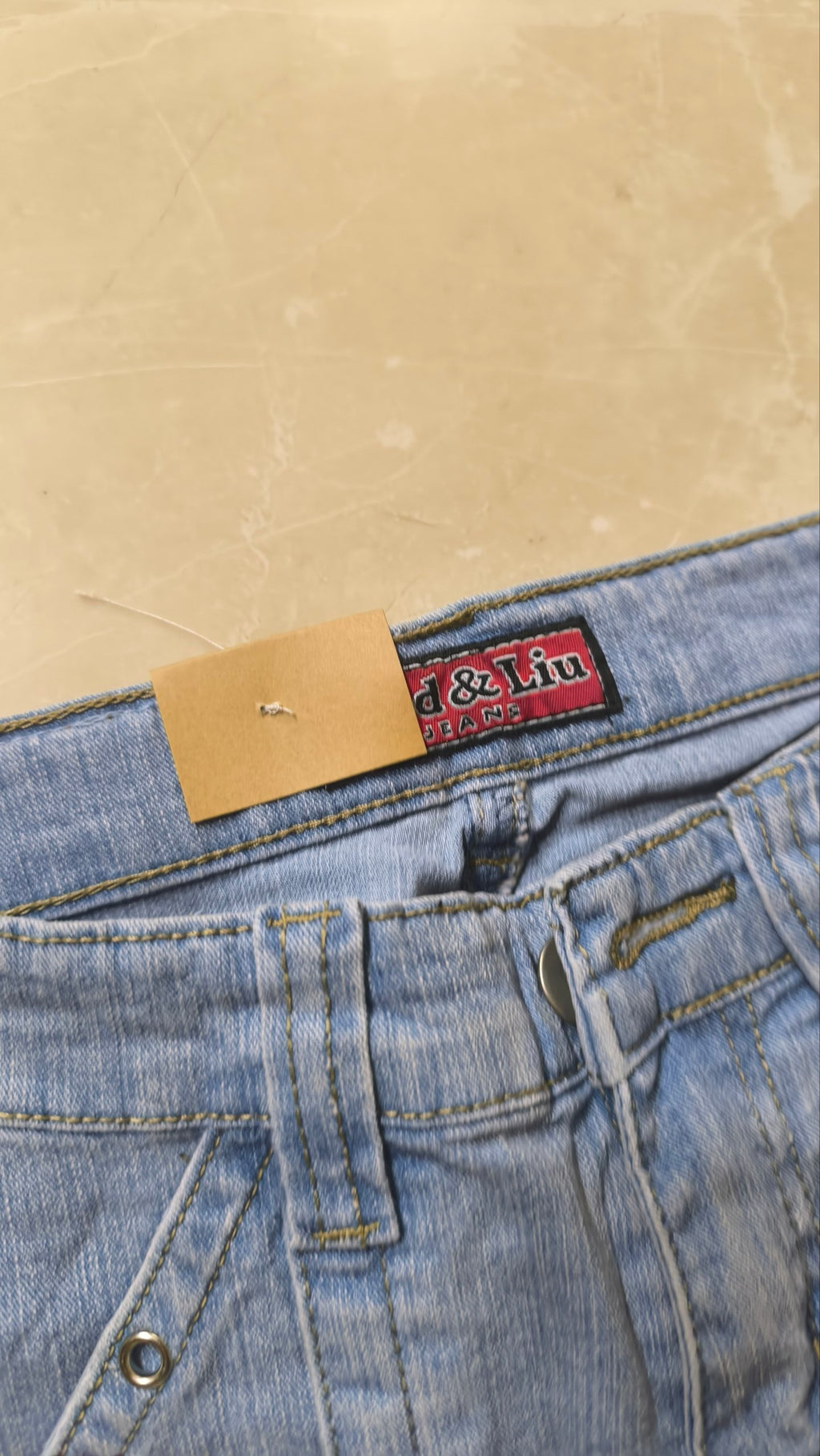 Denim Jeans Light Blue Super Baggy Fit Flare Bootcut Low Waist Particular Vintage Y2K
