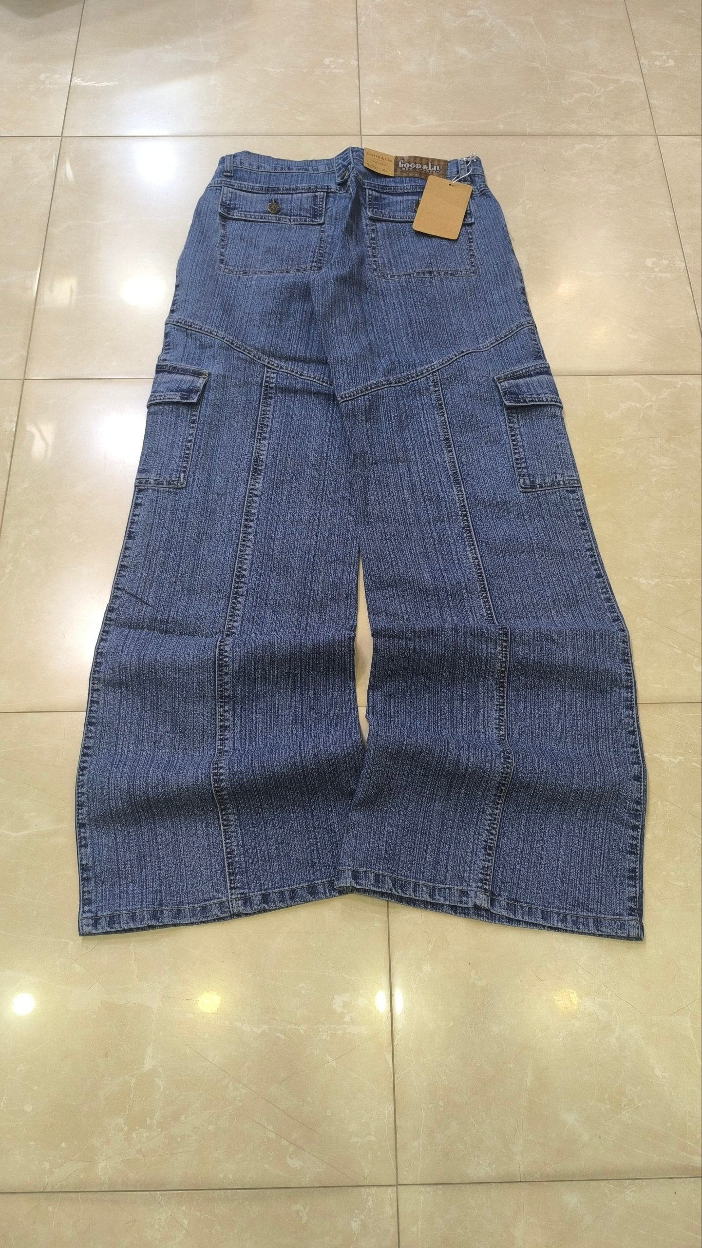 Denim Jeans Vintage Y2K Good & Liu Blu Baggy Fit Low Waist Flare