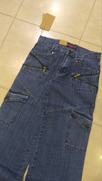 Denim Jeans Vintage Y2K Good & Liu Blu Baggy Fit Low Waist Flare