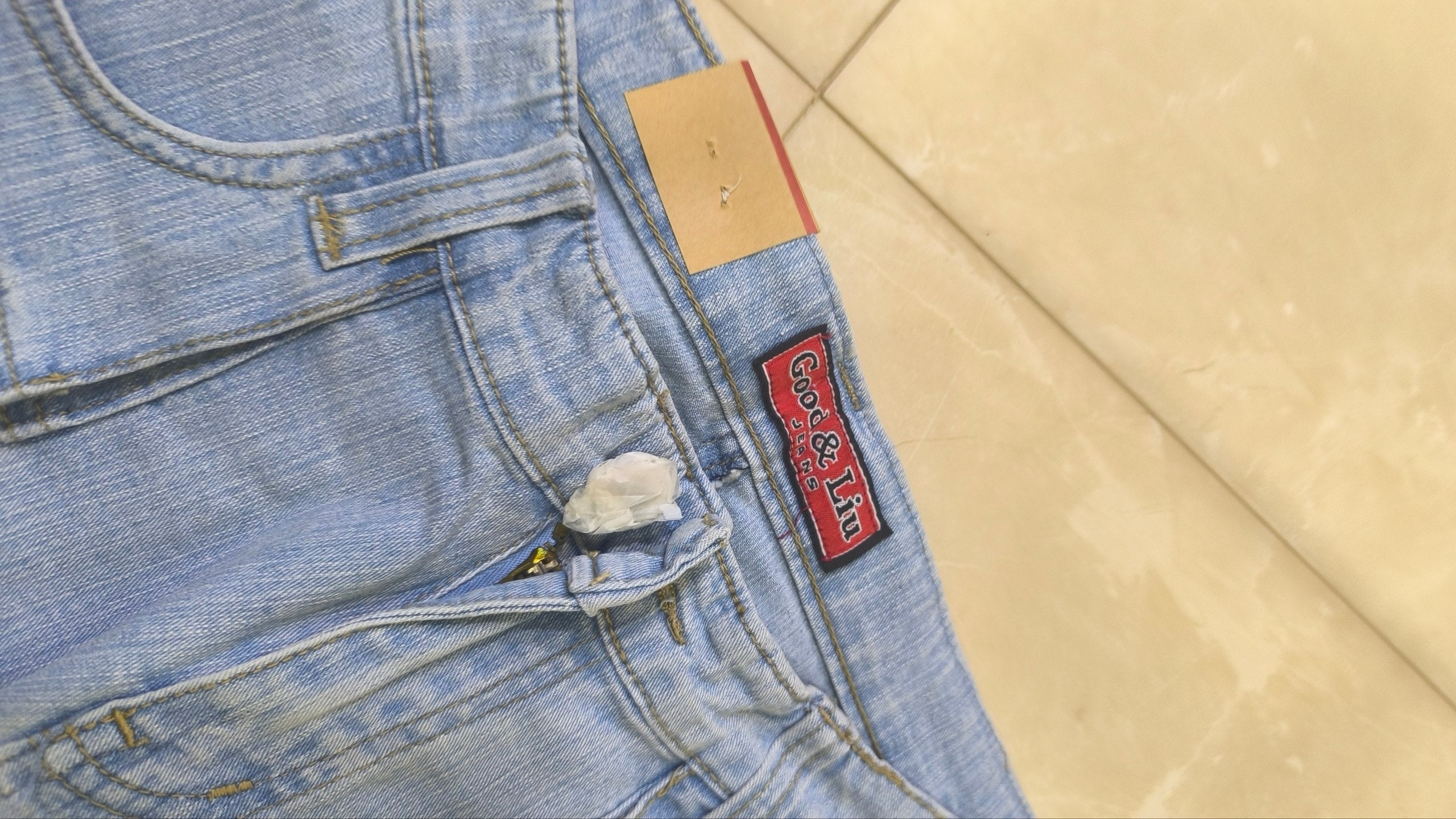 Denim Jeans Vintage Y2K Flare Low Waist "Cargo" Light Blue Y2K