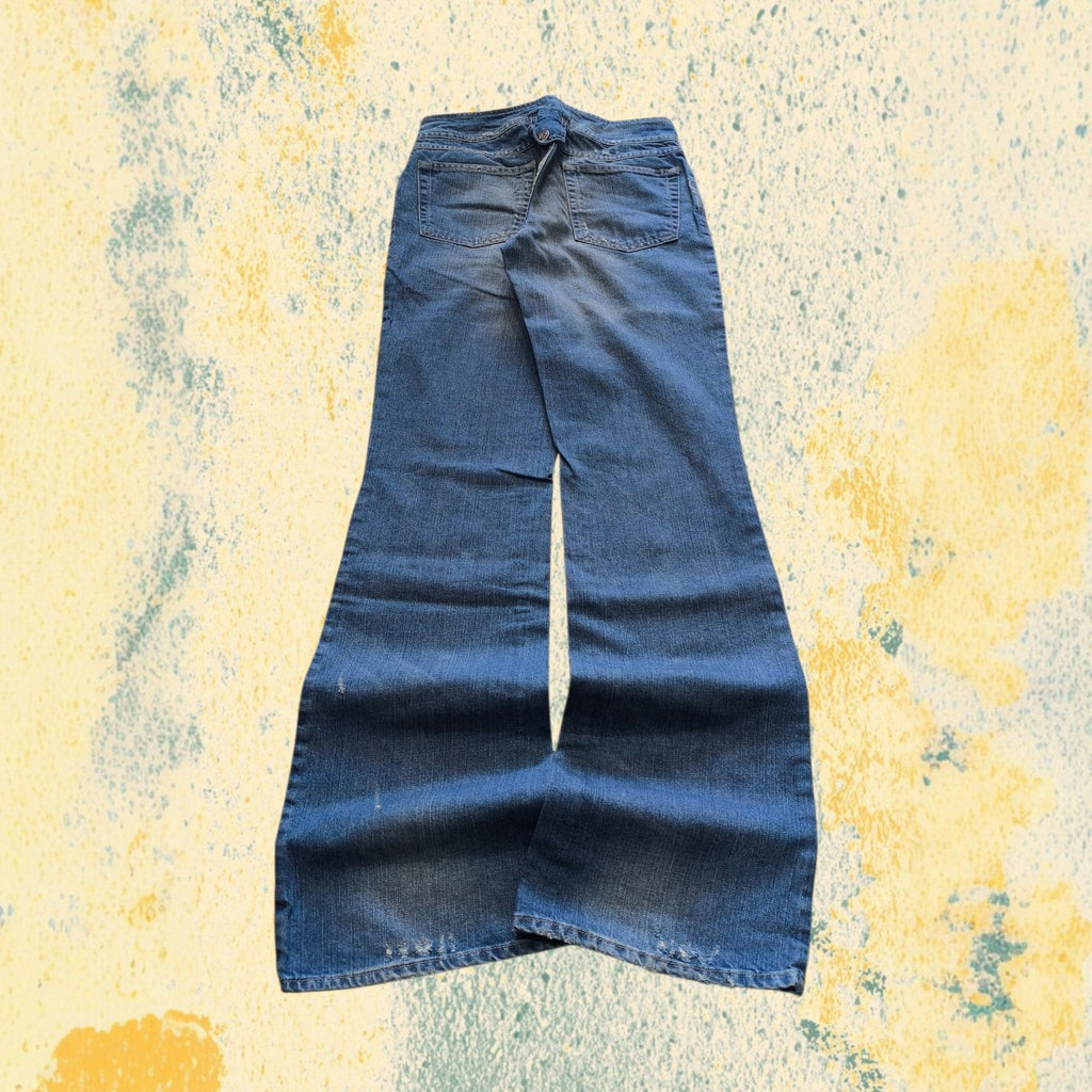 Denim Jeans Just Cavalli Low Waist Da Donna Baggy Fit Flared Washed (S)