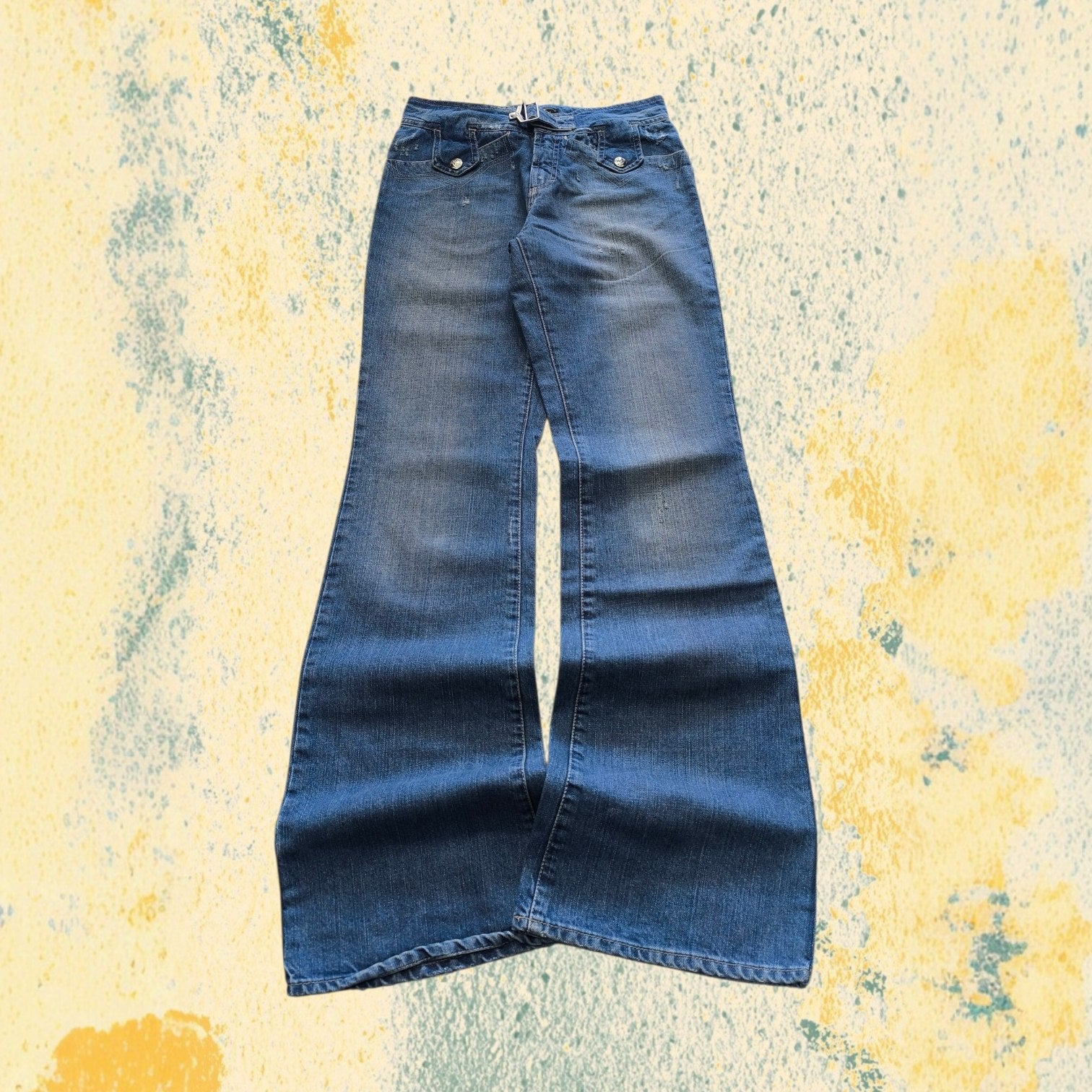 Denim Jeans Just Cavalli Low Waist Da Donna Baggy Fit Flared Washed (S)
