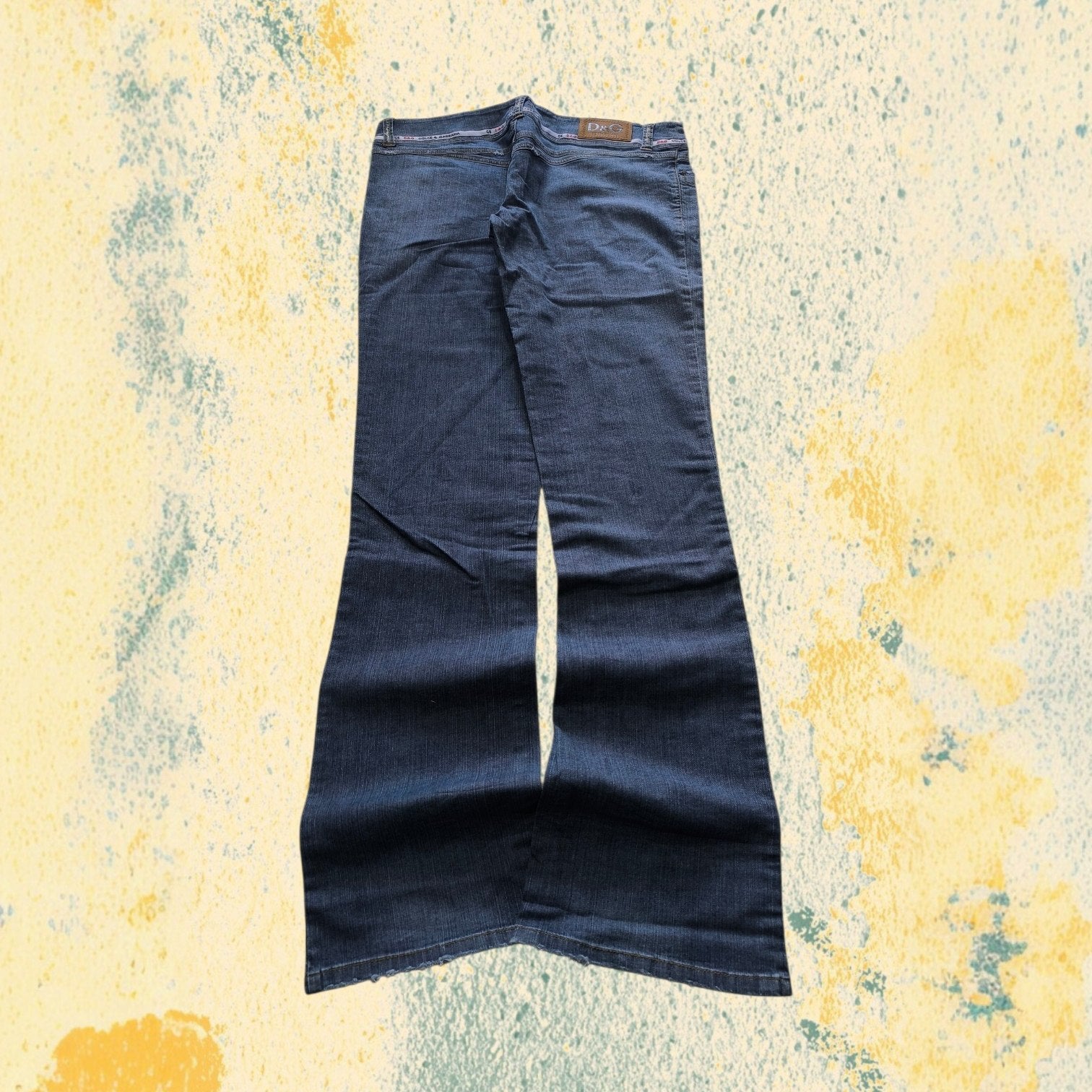 Denim Jeans Dolce E Gabbana D&G Y2K Vintage Super BootCut Flare Fit Low Waist Da Donna (M)