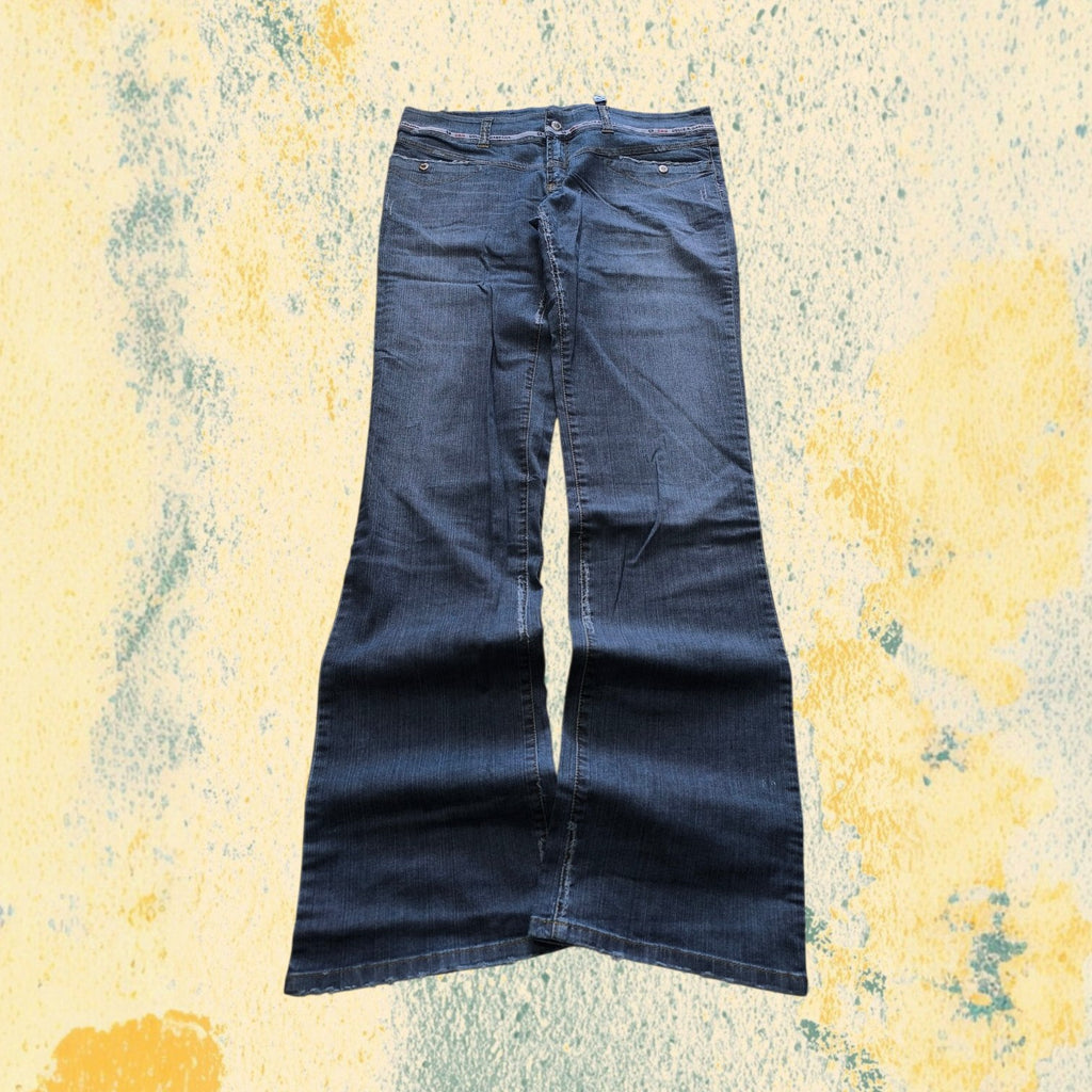 Denim Jeans Dolce E Gabbana D&G Y2K Vintage Super BootCut Flare Fit Low Waist Da Donna (M)