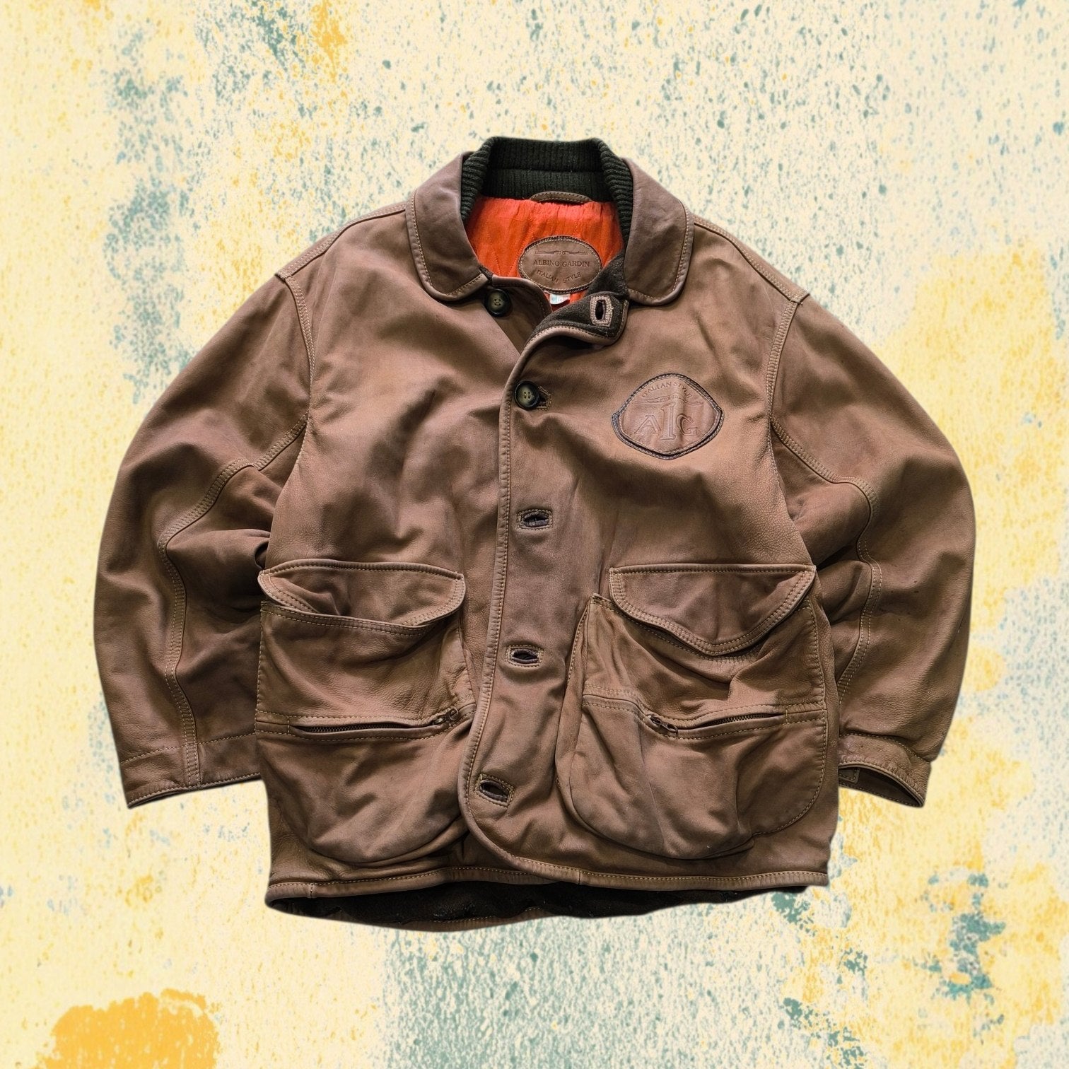 Real Leather Jacket Bomber Vintage Y2K - Aviatore Made in Italy in Vera Pelle Boxy Fit Oversize (L)