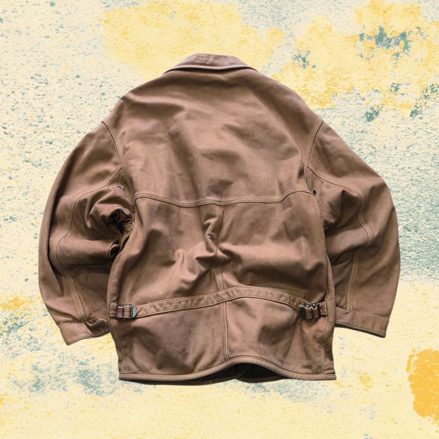 Real Leather Jacket Bomber Vintage Y2K - Aviatore Made in Italy in Vera Pelle Boxy Fit Oversize (L)