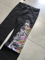 Pants Just Cavalli Y2K Vintage BootCut Flare Fit Da Donna Low Waist Printed Japan Style (S)