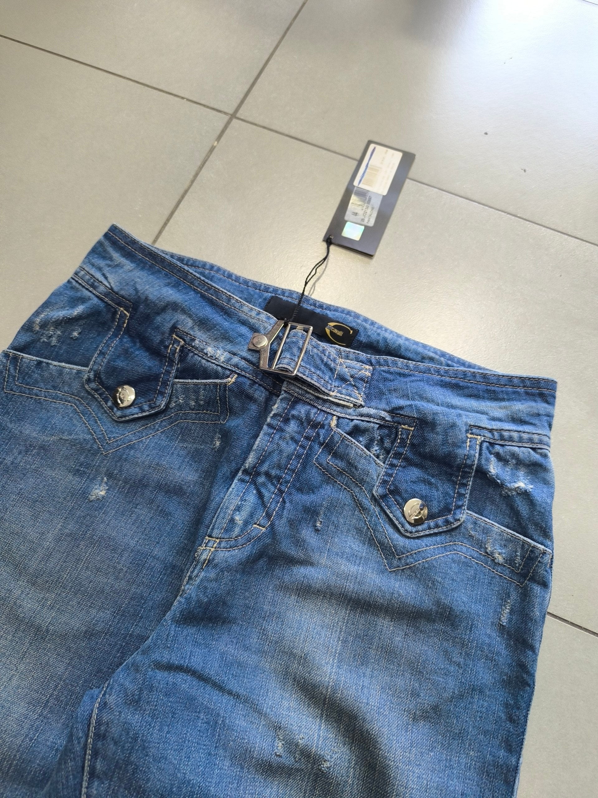 Denim Jeans Just Cavalli Low Waist Da Donna Baggy Fit Flared Washed (S)