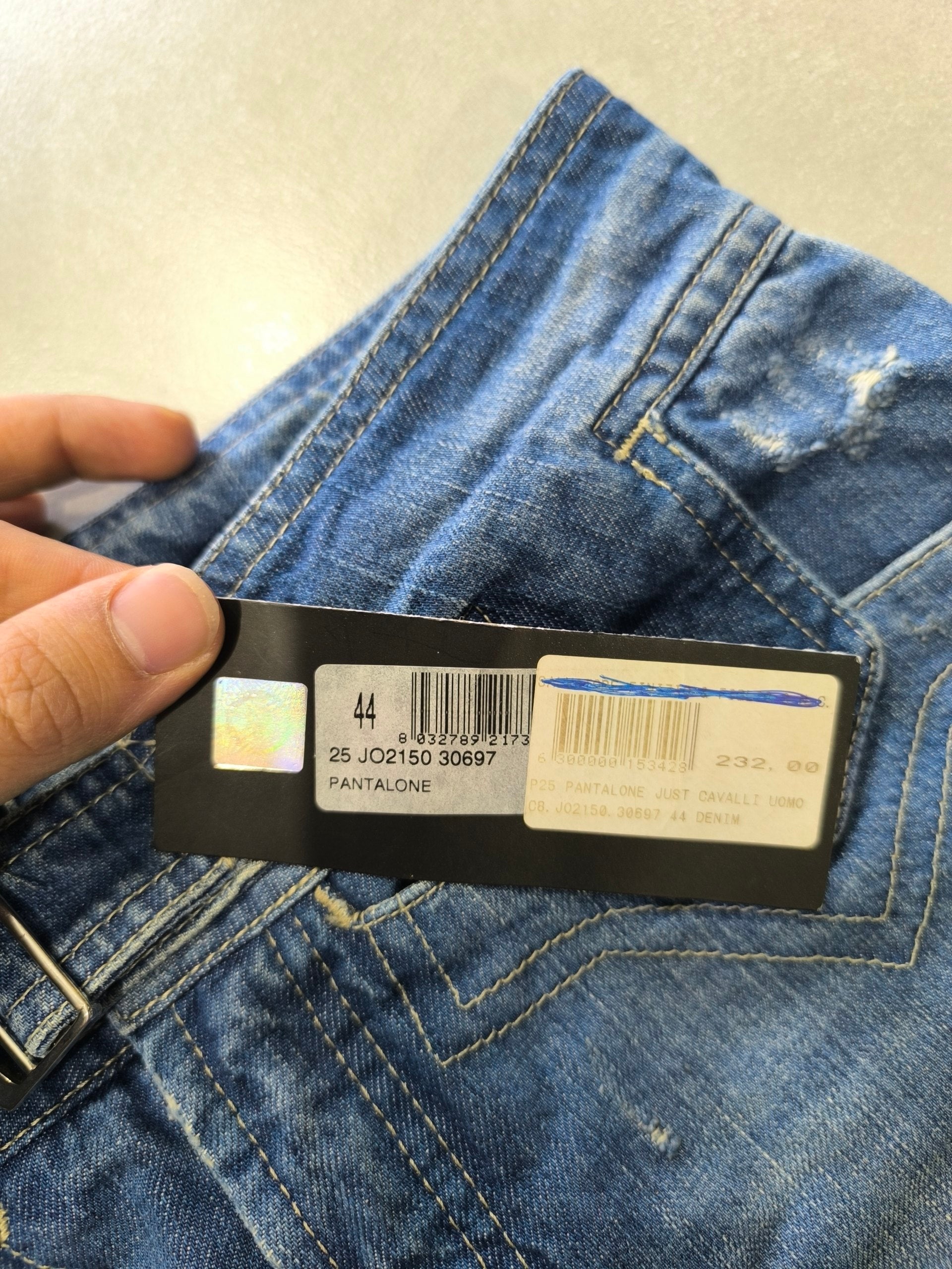 Denim Jeans Just Cavalli Low Waist Da Donna Baggy Fit Flared Washed (S)