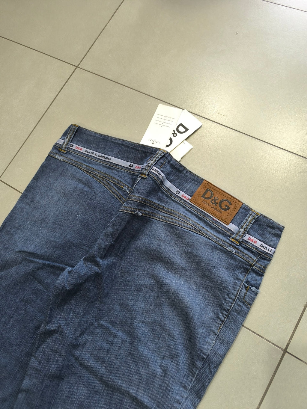 Denim Jeans Dolce E Gabbana D&G Y2K Vintage Super BootCut Flare Fit Low Waist Da Donna (M)