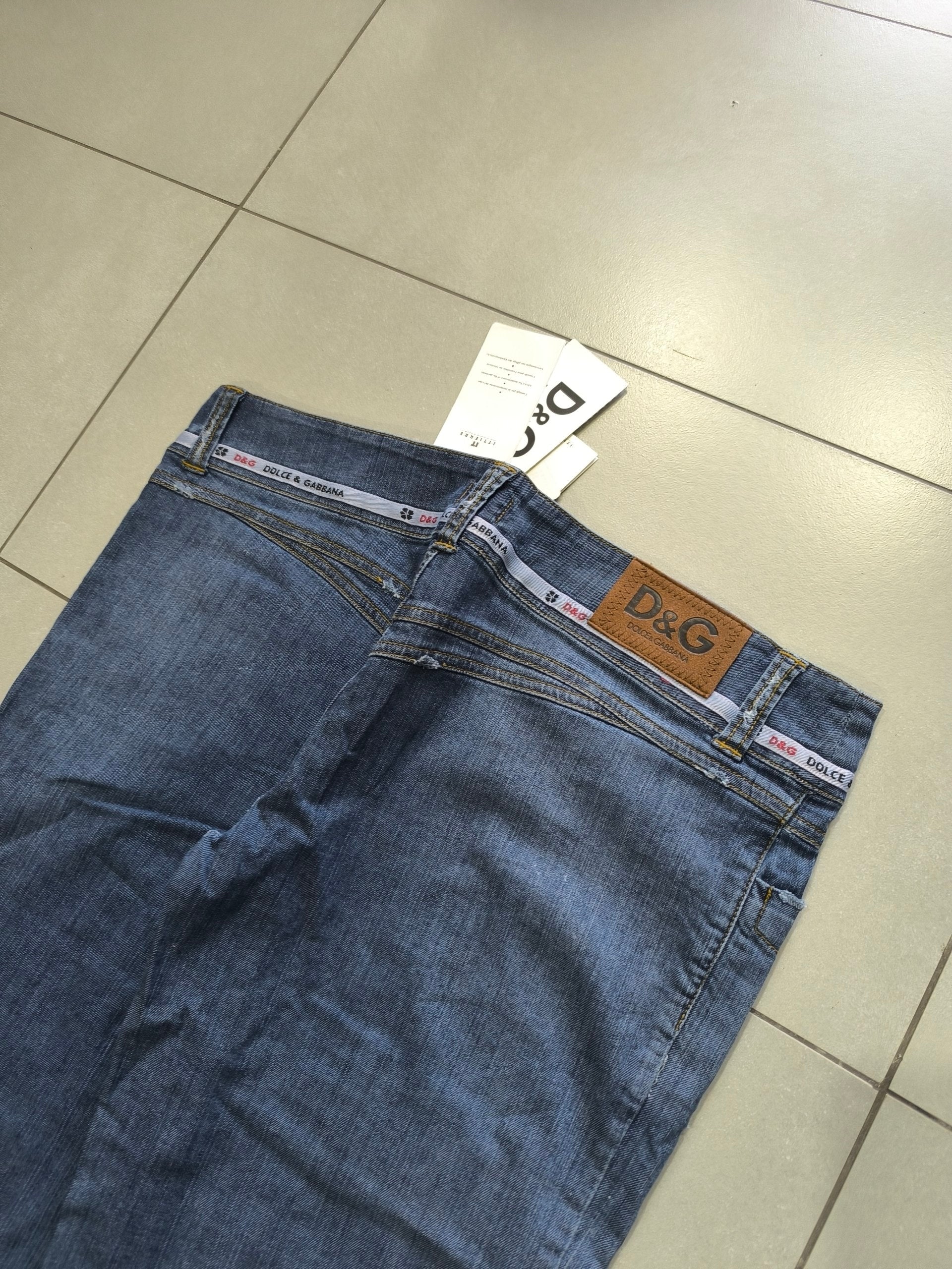 Denim Jeans Dolce E Gabbana D&G Y2K Vintage Super BootCut Flare Fit Low Waist Da Donna (M)