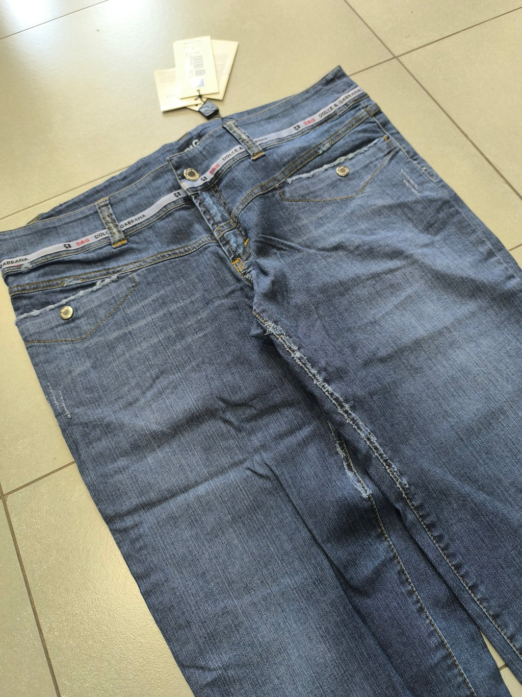 Denim Jeans Dolce E Gabbana D&G Y2K Vintage Super BootCut Flare Fit Low Waist Da Donna (M)
