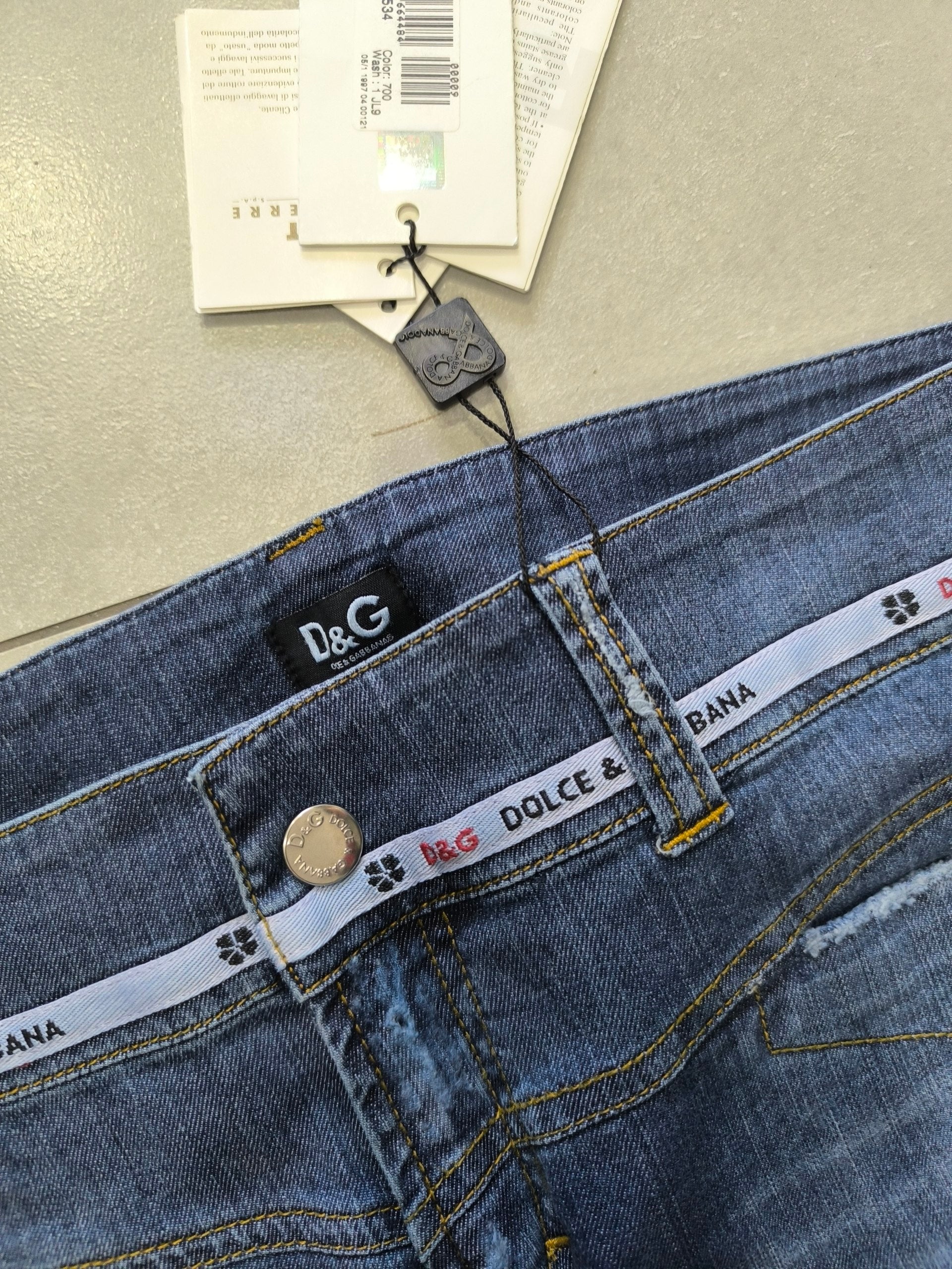 Denim Jeans Dolce E Gabbana D&G Y2K Vintage Super BootCut Flare Fit Low Waist Da Donna (M)