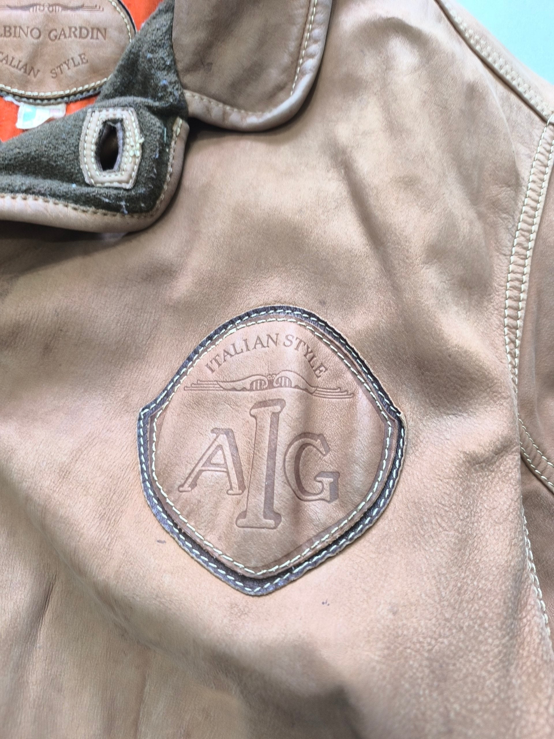 Real Leather Jacket Bomber Vintage Y2K - Aviatore Made in Italy in Vera Pelle Boxy Fit Oversize (L)