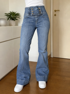 Jeans a zampa Miss Sixty Vita alta Blu denim slavato (M)