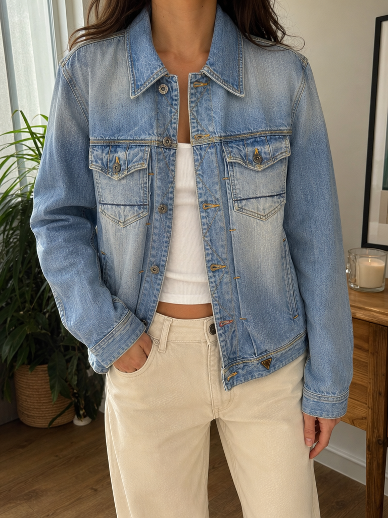 Giacca di jeans Guess blu chiaro Vintage Y2K (M)