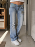 Jeans Killah Blu Stonewashed Farfalle Vintage Y2K (XS)