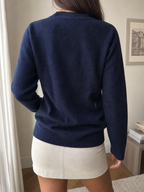 Cardigan Lacoste in maglia scollo a V blu navy (M)