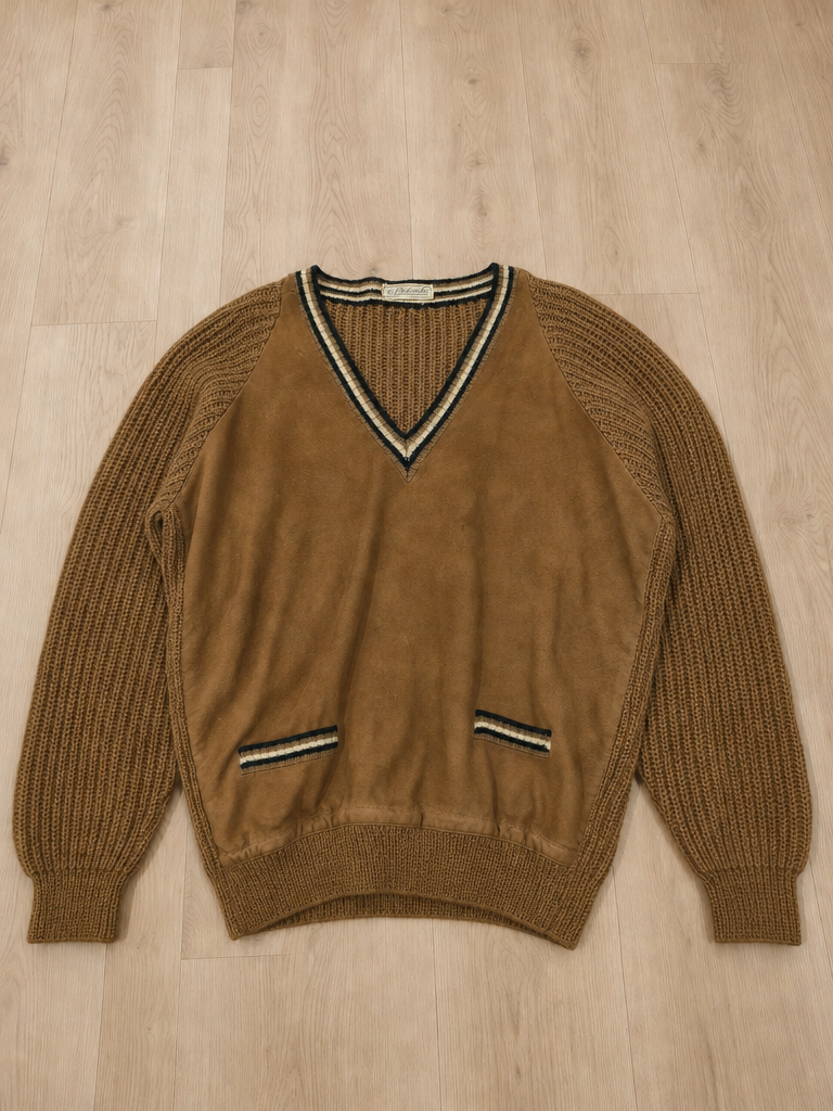 Maglione E. Palumbo Cassino Pannello effetto scamosciato Vintage Y2K (L)