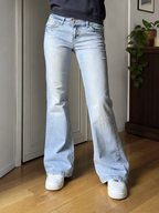 Jeans Bootcut VIVI Azzurro Chiaro Slavato Vintage Y2K (XS)