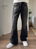 Jeans a zampa Weekday Nero antracite slavato Vintage Y2K