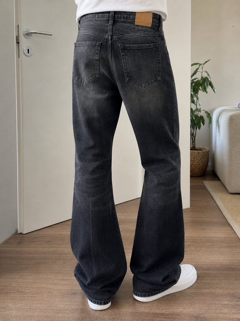 Jeans a zampa Weekday Nero antracite slavato Vintage Y2K