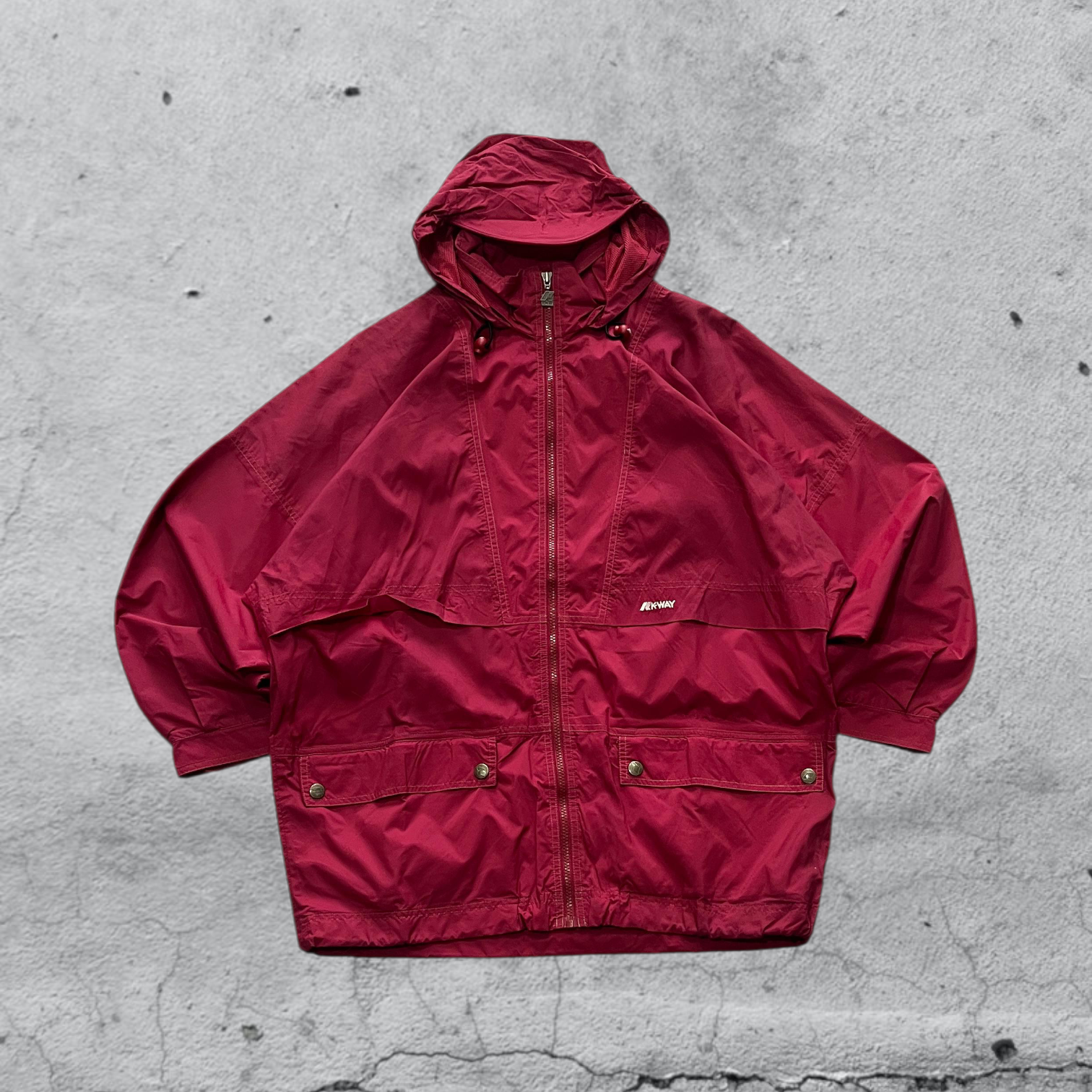 Giubbino K-Way Rosso Impermeabile (L)