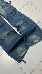 Jeans Baggy Fit Svasato con Lavaggio Particolare e Ricami