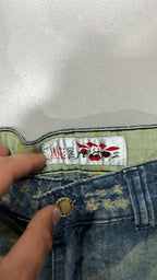 Jeans Baggy Fit Svasato con Lavaggio Particolare e Ricami