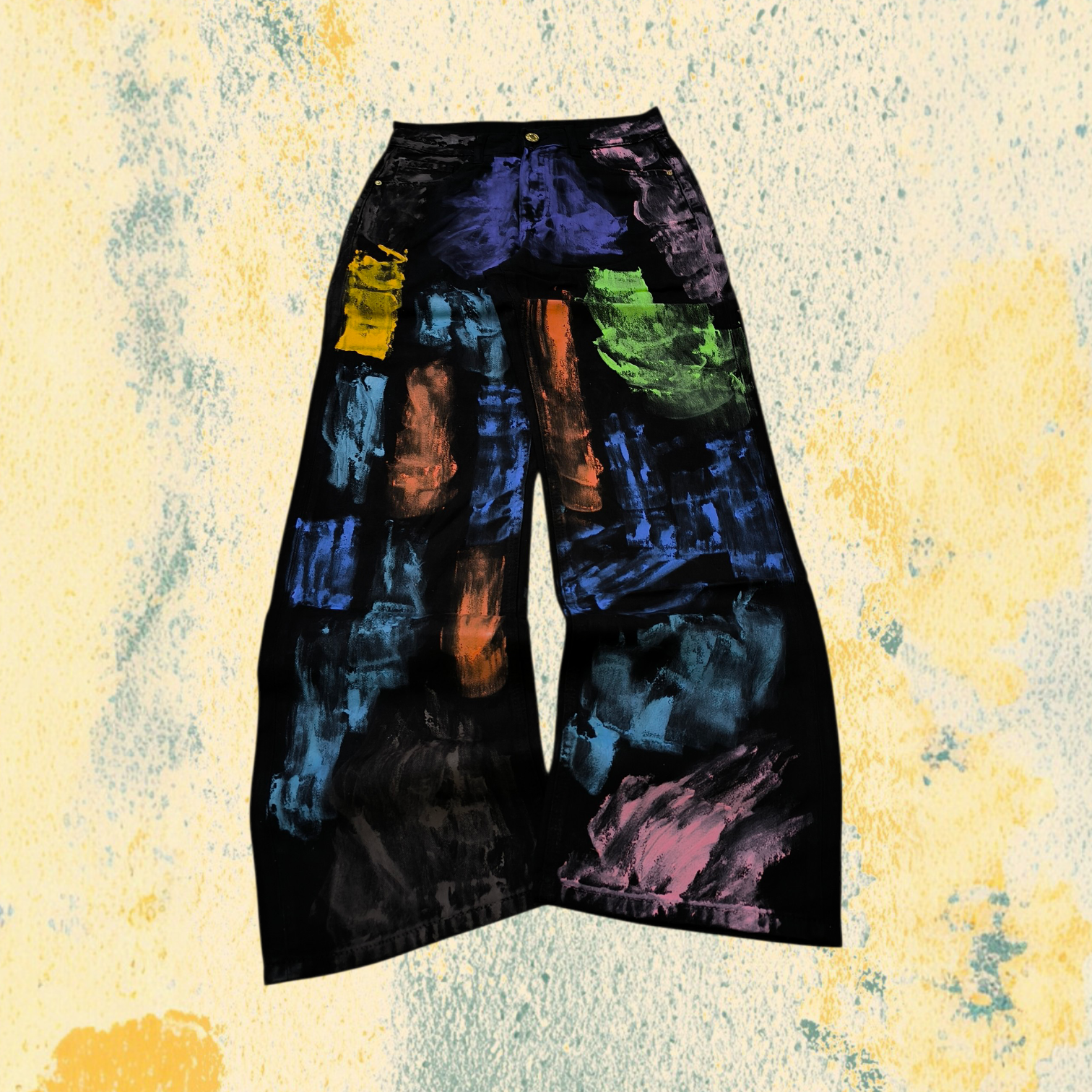 Jeans Pittura - Denim Y2K Particular Piece Paint Multicolor