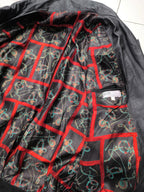 Real Leather Jacket Bomber Vintage Y2K - Aviatore Nero in Camoscio Con Patch in Vera Pelle Boxy Fit Oversize (L)