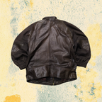 Real Leather Jacket Bomber Vintage Y2K - Aviatore Marrone in Vera Pelle Boxy Fit Oversize (M)
