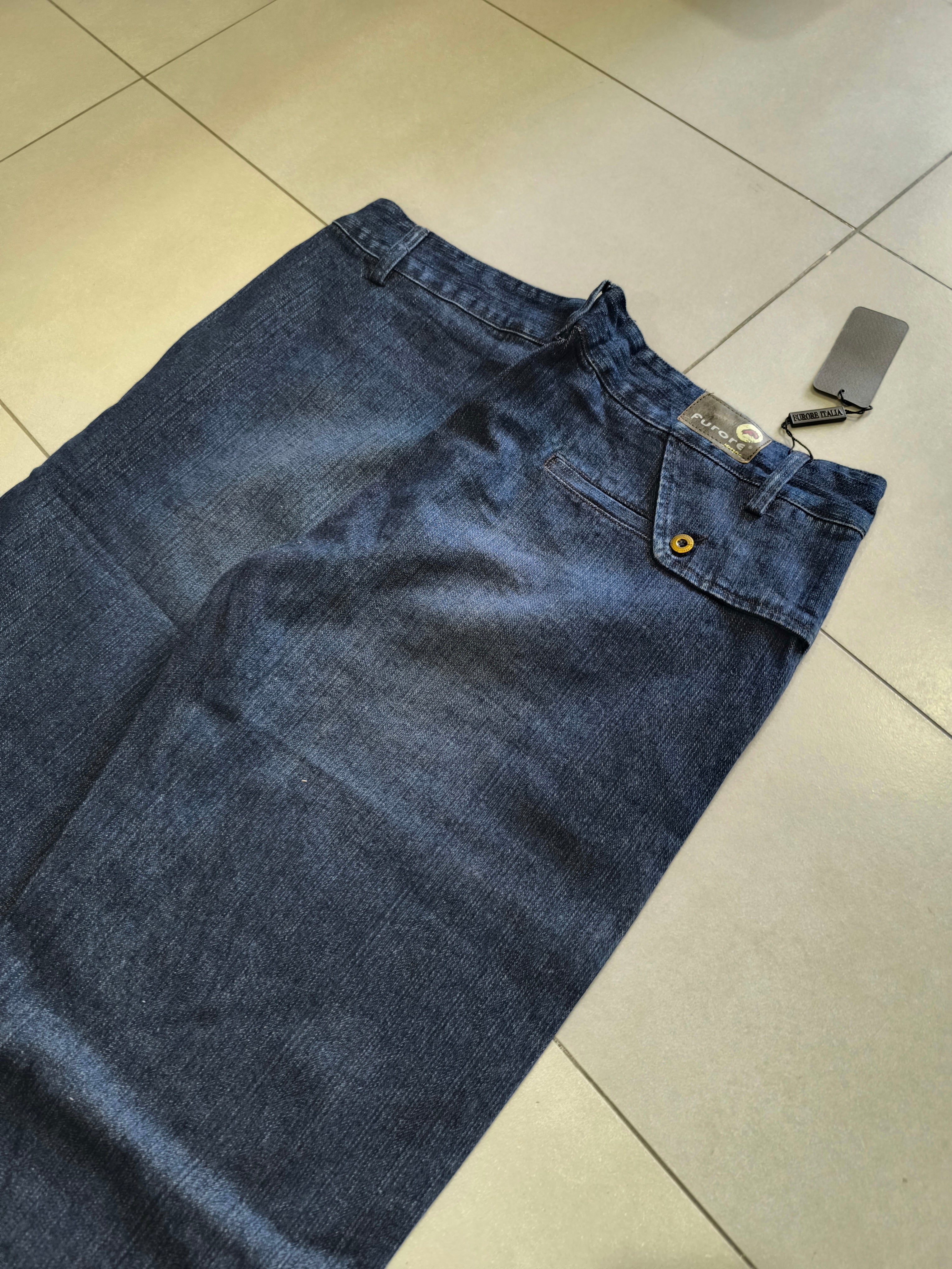 Denim Jeans Baggy Fit Dark Blue Hip-Hop Vintage Y2K (XXL)