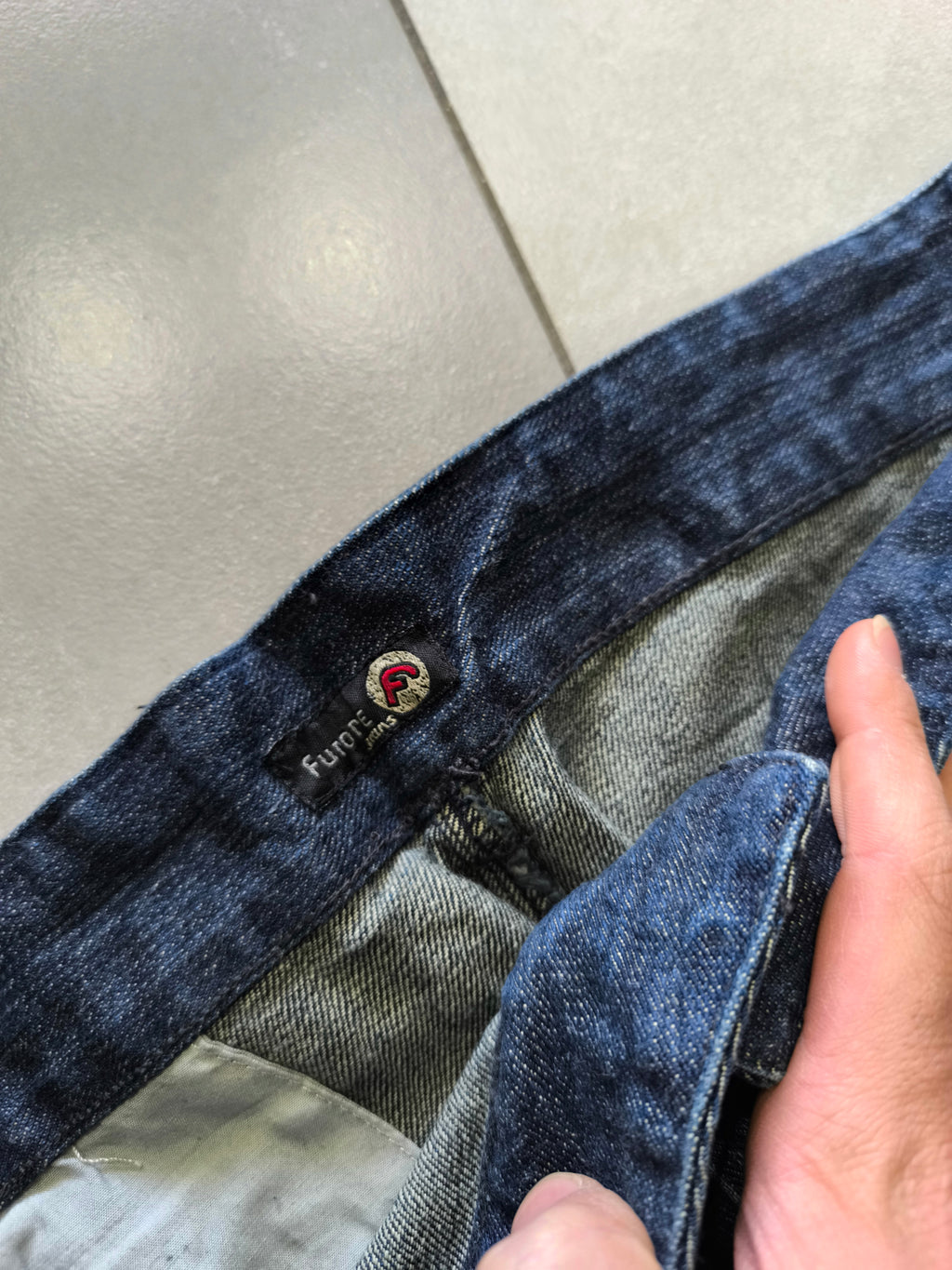 Denim Jeans Baggy Fit Dark Blue Hip-Hop Vintage Y2K (XXL)