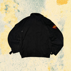 Real Leather Jacket Bomber Vintage Y2K - Aviatore Nero in Camoscio Con Patch in Vera Pelle Boxy Fit Oversize (L)